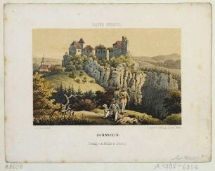 Die Burg Hohnstein in der Sächsischen Schweiz, Blick über das Polenztal von Westen