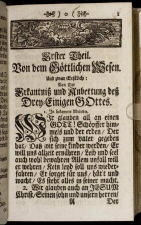 Von dem Göttlichen Wesen.