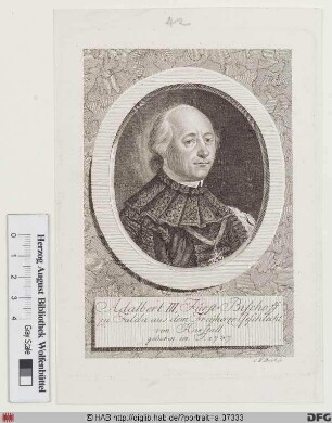 Bildnis Adalbert (Frhr. v. Harstall), 1789-1814 Fürstbischof von Fulda