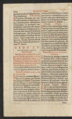 Ordo Ad Faciendam Aquam. benedictam.