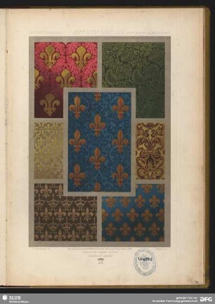 Gewebemuster. Ornamente mit Lilien