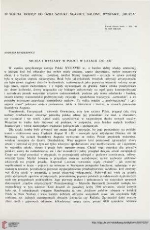 16: Muzea i wystawy w Polsce w latach 1760-1830