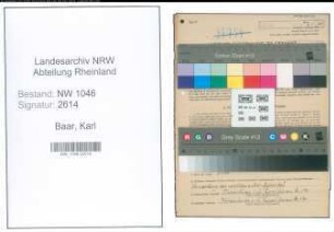 Entnazifizierung Karl Baar , geb. 03.10.1896 (Schuhmachermeister)