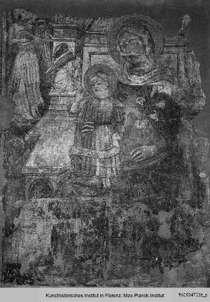Thronende Madonna mit Kind und Engeln