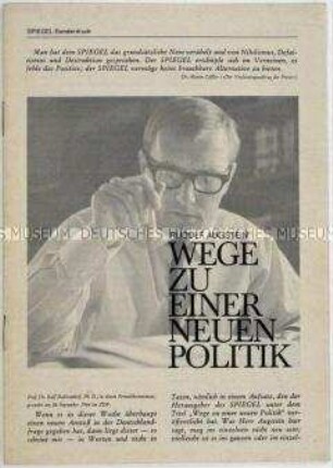 Sonderdruck des "Spiegel" mit einem Beitrag von Rudolf Augstein zur Deutschen Frage