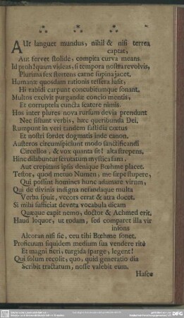 Aut languet mundus, nihil & nisi terea Captat, ...