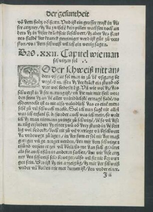 Das .XXII. Capitel wie man schwitzen sol.
