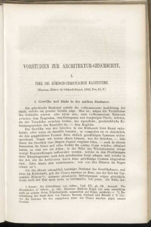 Vorstudien zur Architektur-Geschichte.