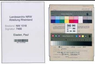 Entnazifizierung Paul Eiselen , geb. 08.07.1905 (Beamter)