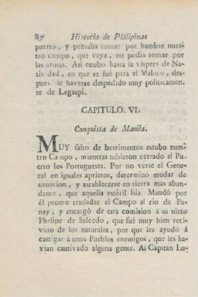 Capitulo. VI. Conquista de Manila