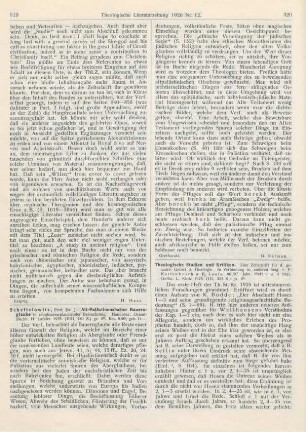 320-323 [Rezension] Kattenbusch, F., Theologische Studien und Kritiken. Jahrg. 1925. 96./97. Band