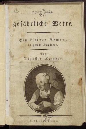 Die gefährliche Wette : Ein kleiner Roman, in zwölf Kapiteln