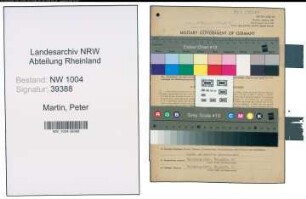Entnazifizierung Peter Martin , geb. 05.12.1886 (Kolonnenfuehrer)