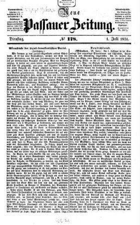 Neue Passauer Zeitung. 1851,7/12 = Jg. 4