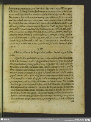 XIV. Civitates liberae & Imperiales possunt facere leges & statuta