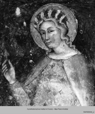 Thronende Madonna mit Kind, dem Heiligen Franziskus, der Heiligen Ursula und einem Stifter