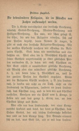 Drittes Kapitel. Die bedeutendern Reliquien, die im Münster von Aachen aufbewahrt werden