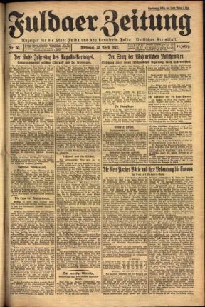 Ausgabe vom Mittwoch, den 20. April 1927.