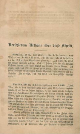 Verschiedene Urtheile über diese Schrift