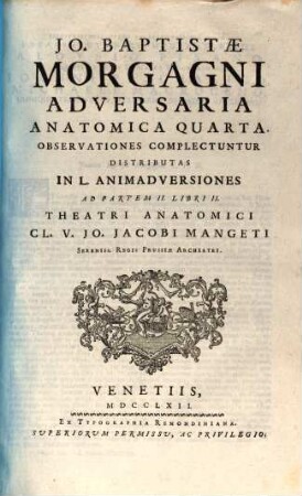 Adversaria Anatomica ..., 1,4. Adversaria Anatomica Quatra