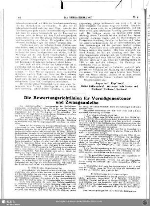 Die Bewertungsrichtlinien für Vermögenssteuer und Zwangsanleihe