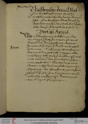 Glaubensartikel der Synode von Strassburg, 1533