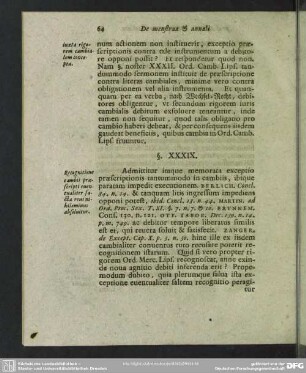 § XXXIX. Recognitione cambii praescrpti eventualiter facta, reus nihilominus absolvitur