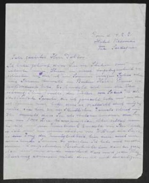 Brief von Mara Friedlaender an Gerhart Hauptmann