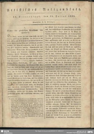 Artistisches Notizenblatt