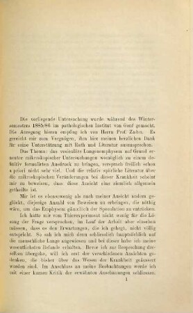 Anatomische Untersuchungen über das Entstehen des vesiculären Lungenemphysems