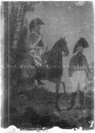 Darstellung von zwei Soldaten des preußischen Dragoner-Regiments Nr. 13, 1806