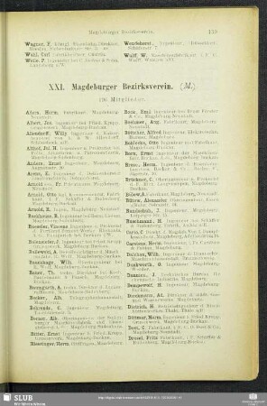 XXI. Magdeburger Bezirksverein.