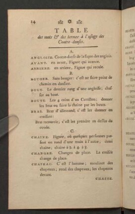 Table des mots & des termes a l'usage des contre-danses