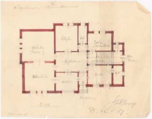 St. Marien, Herne-Baukau Erweiterung und Neubau von Kaplanei und Schwesternhaus: Skizze der Kaplanei, Grundriss 1:100