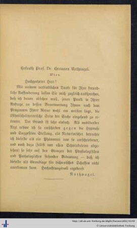 Nothnagel, Hofrath Prof. Dr. Hermann in Wien.