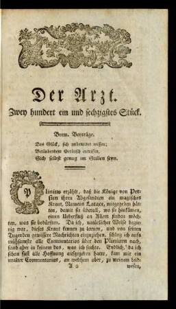Zwey hundert ein und sechzigstes Stück