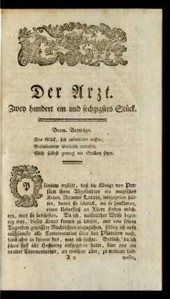 Zwey hundert ein und sechzigstes Stück