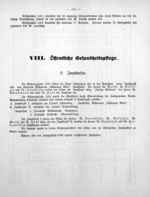 VIII. Öffentliche Gesundheitspflege
