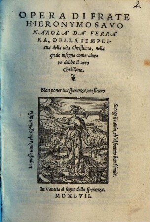 Opera della semplicita della vita Christiana : nelle quale insegna come vivere debbe il vero Christiano