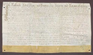 Schuldverschreibung des Matheus Mitzel, Wagner zu Unterbeuern, über 30 Gulden gegen das gemeine Almosen in Baden