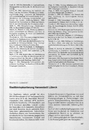 Stadtbiotopkartierung Hansestadt Lübeck