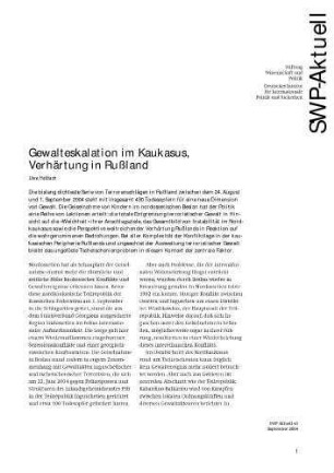 Gewalteskalation im Kaukasus, Verhärtung in Rußland