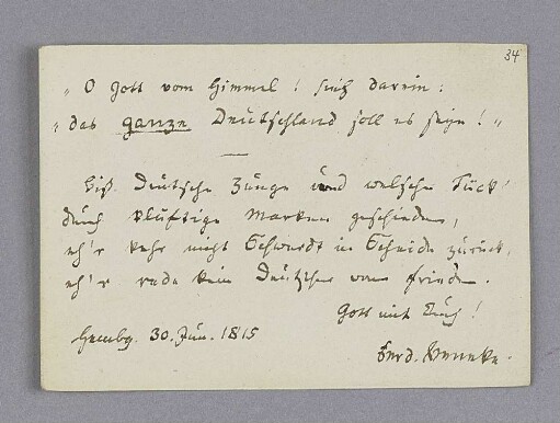 Ferdinand Beneke. – Hamburg, 30.06.1815
