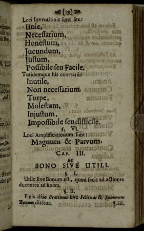 Cap. III. De Bono Sive Utili.