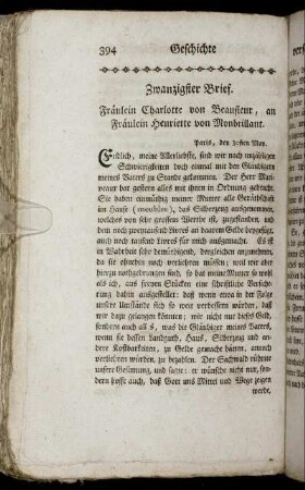Zwanzigster Brief. - Vier und zwanzigster Brief.