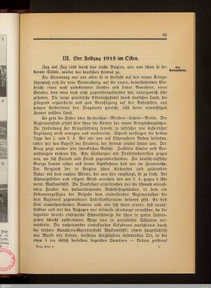 III. Der Feldzug 1915 im Osten