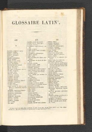 Glossaire Latin.