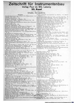 Zeitschrift für Instrumentenbau. 53. 1932/33