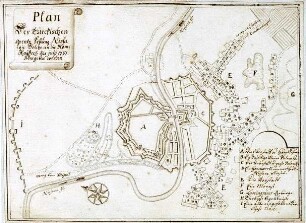 WHK 20 Russisch-Türkischer Krieg: Plan der türkischen Grenzfestung Nisch bei der Übergabe an die kaiserlichen Truppen, 28. Juli 1737