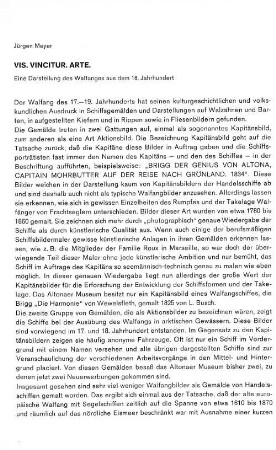 VIS. VINCITUR. ARTE. : Eine Darstellung des Walfanges aus dem 18. Jahrhundert